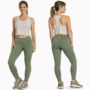 OFFLINE by Aerie Real Me 7/8 High Rise Crossover Leggings Olive Green Medium